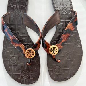 Tory Burch Leopard Thong Sandals